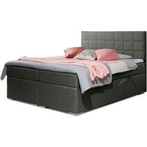 Boxspringbed Cass | 140 x 200 cm | Inclusief matrastopper | Grijs