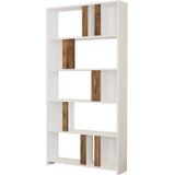 Boekenplank Woody Fashion | 90 x 20 x 180 cm | Wit Notenhout