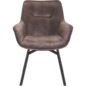 Draaistoel Modesta ribfluweel - taupe