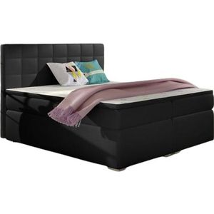 Boxspringbed Cass | 140 x 200 cm | Inclusief matrastopper | Zwart