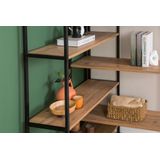 Boekenrek Woody Fashion | 94 x 94 x 177 cm | Atlantic Pine Black-design