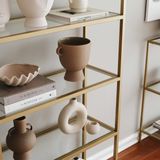 Locelso Boekenplank | Gehard Glas | Metalen Frame | Goud