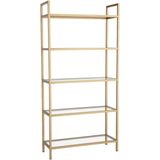 Locelso Boekenplank | Gehard Glas | Metalen Frame | Goud