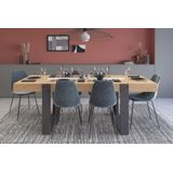 Eettafel London | 224 x 93 x 78 cm | Eik/Donkergrijs