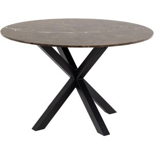 Ronde eettafel Hennie Ø 120cm - bruin marmer