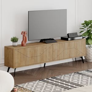 Woody Fashion TV-meubel | Eiken Afwerking | 180cm Breedte | 100% Melamine Gecoat