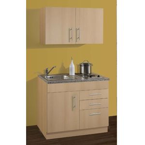 Kitchenette Toto 100cm met kookplaat - beuk/marmer