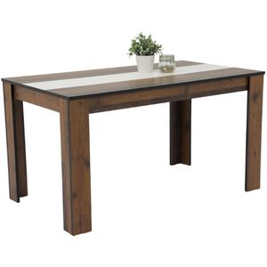 Eettafel Marije-Oldwood/zwart/wit