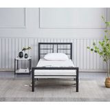 Metalen eenpersoonsbed Dixon - 90x200cm - mat zwart