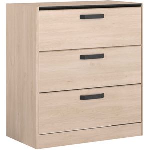 Commode Alma met drie lades - eikdecor/zwart