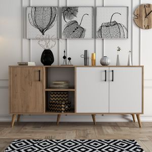 Houten console | Woody Fashion | 100% melamine | Eiken Wit".