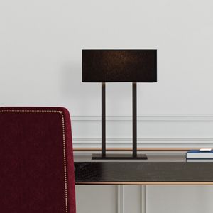 Strakke Zwarte Tafellamp | Moderne en Geraffineerde Verlichting | Metalen Lamp | 35x15cm | 52cm H