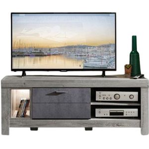 tv-meubel Granada | 150 x 47 x 59 cm | Inclusief ledverlichting | Anthracite Oak-design