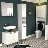 Kolomkast Glam 30cm 2 deuren & 1 lade - hoogglans wit