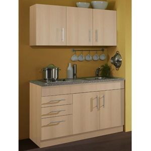 Kitchenette Toto 120cm met kookplaat - beuk/marmer