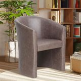 Charlie' Vintage PU donkerbruine Kuipstoel | H x B x D cm