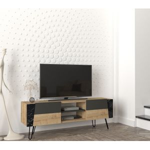 Tera Home TV-meubel | 100% Gemelamineerd | Metalen Poten | Saffier Antraciet