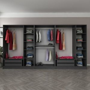 Moderne Woody Fashion Garderobe | Antraciet | 100% Melamine