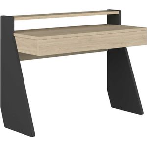 Bureau Quinty 120cm - grijs/ eik decor