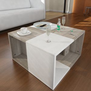 Houten Kunst Salontafel Set | 100% Melamine Gecoat | 18mm Dikte | Cordoba Wit