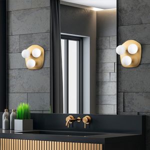 Fulgor Wandlamp | Metalen kap Glazen kap | Goud