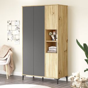 Locelso Garderobekast | 100% Melamine Gecoat | 18mm Dik | 105cm x 190cm | Vilt Antraciet