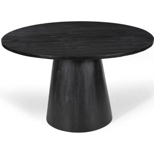 Ronde eettafel Tommy 130 cm - zwart magnoliahout