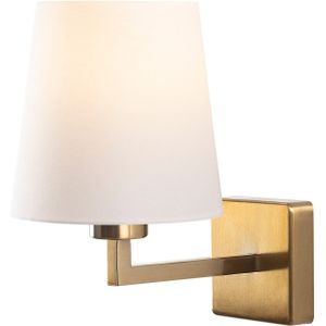 Wandlamp Sharifa | Metalen frame, stoffen kap | 18x24cm | IP20 | Witgoud