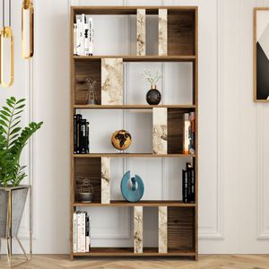 Boekenplank Woody Fashion | 90 x 20 x 180 cm | Walnoot Wit