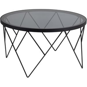 Ronde salontafel Halstow Ø 80cm - zwart fumé glas