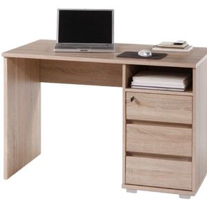 Bureau Primos 110cm met 3 lades - eik