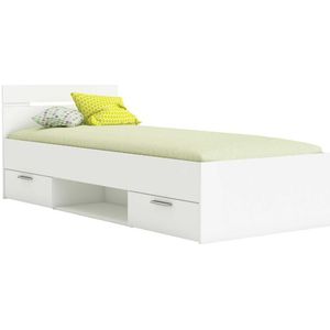 Bed Micheline met opbergruimte 90 x 200 cm-mat wit