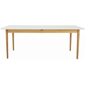 Uitschuifbare eettafel Horanka 195/275x90 cm-wit/eik