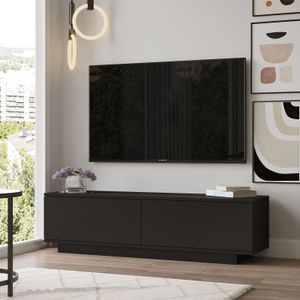 Modern TV-meubel | Melamine coating | 140cm breedte | Zwart