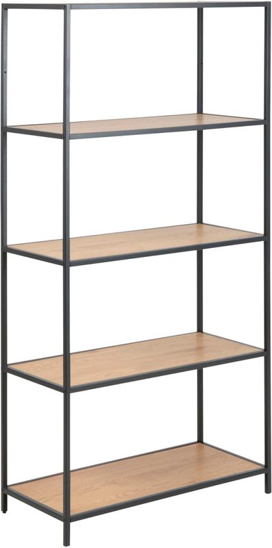 Rek Dover 77cm, 4 legplanken - zwart/wilde eik
