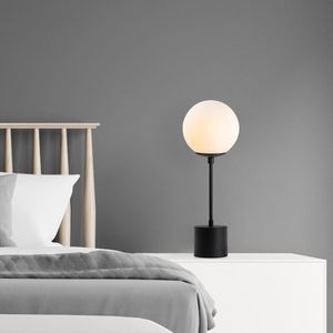 Fulgor Metalen Lamp | Glazen Kap 20 cm | Crème Zwart