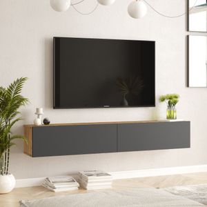 Locelso TV-meubel | Zwevend | 180cm Breedte | Atlantic Pine Antraciet