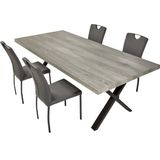 Eettafel Malou 170x100cm - grijs