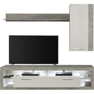 Woonkamerset Rock | tv-meubel, plank, hangkast | Stone Grey