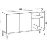 Console Smaragd | 100% Melamine | 120 x 80 x 40 cm | Saffier Eik Zwart