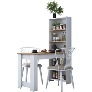 Keukentafel Locelso | 100% Melaminegecoat | 53,8 x 120 x 153,6 | Kleur: Walnootwit