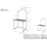 Kinderbureau Dallas - 81x50x151 cm - Zwart
