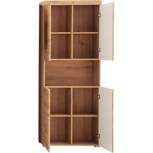 Hoge kast Amanda/Mando | 73 x 31 x 190 cm | Espen-eiken kleur