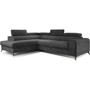 Hoekbank links Laurentius - 278 x 205 cm - Licht antraciet