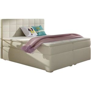 Boxspringbed Cass | 160 x 200 cm | Inclusief matrastopper | Beige