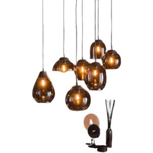 Hanglamp Charisma 7 lampkappen-verchroomd glas