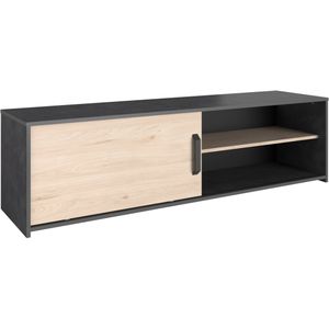 Tv-meubel Leandro 155cm - antraciet/eik