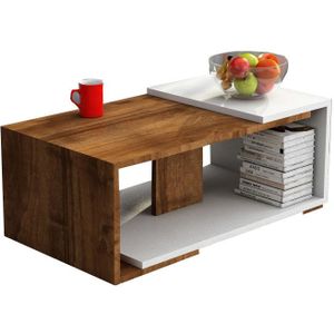 Multifunctionele salontafel | Woody Fashion | 18mm Melamine coating | Wit notenhout