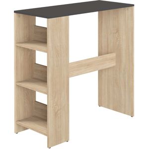 Bartafel Carnilla 94x40 met opbergruimte - eik/zwart