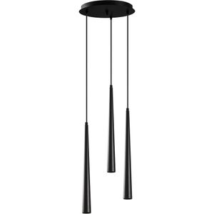 Opviq Kroonluchter 33cm Dia, 135cm H, In Hoogte Verstelbaar, Metalen Behuizing, 3x3W LED, Zwart